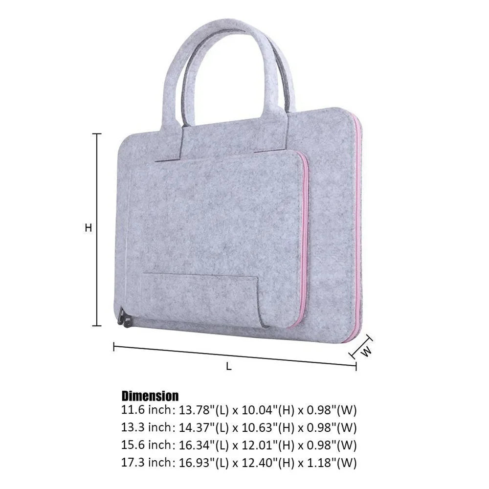 Felt Laptop Sleeve Case – Protective Carrying Bag for 11 to 17 Inch Laptops