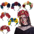 Mexican Rose Flower Crown – Boho Floral Headpiece for Halloween Party Wedding