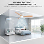 Modern LED Ceiling Fan – 42 52 Inch DC Motor for Nordic Home Lighting