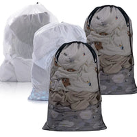 Large Mesh Laundry Bag – 60x90cm Drawstring Organizer for Washing Clothes