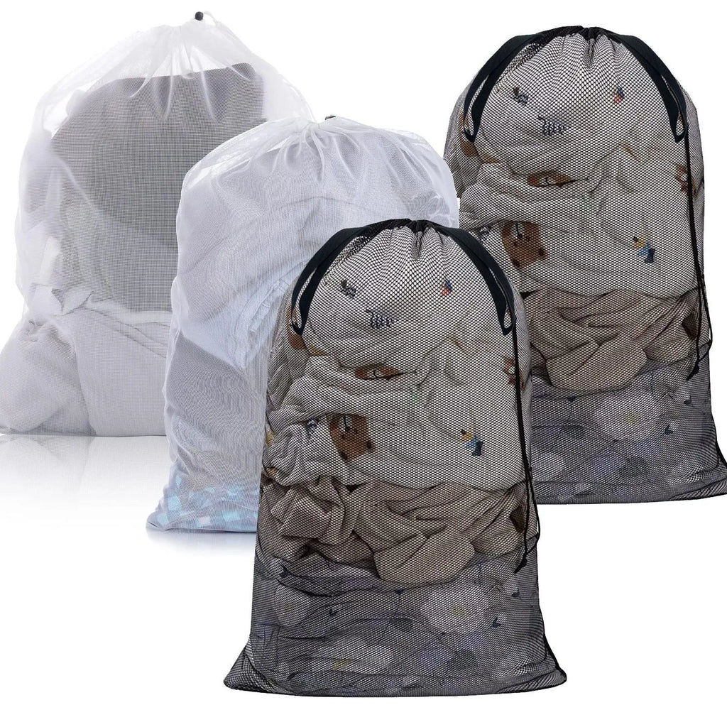 Large Mesh Laundry Bag – 60x90cm Drawstring Organizer for Washing Clothes