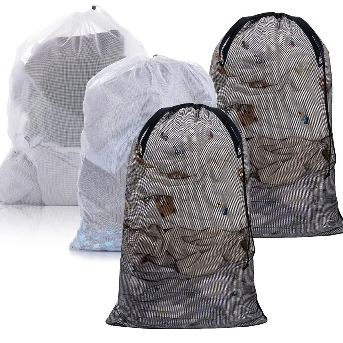 Large Mesh Laundry Bag – 60x90cm Drawstring Organizer for Washing Clothes