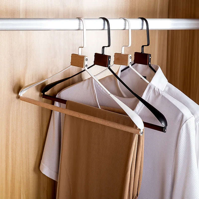 Solid Wood Clothes Hangers – Swivel Hook Rack for Coats and Jackets