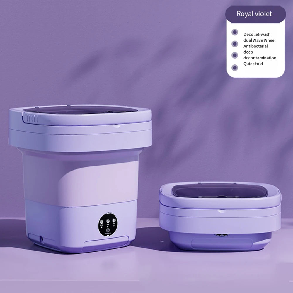 Portable Folding Washing Machine – Ultrasonic Mini Washer for Travel and Home