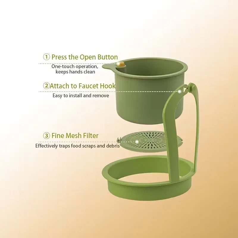 Press-Type Drain Basket – Food Strainer for Kitchen and Bathroom
