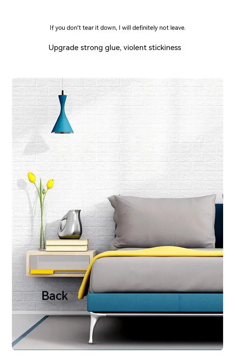 3D Foam Brick Wallpaper – Self-Adhesive Waterproof Wall Sticker for Home Decor