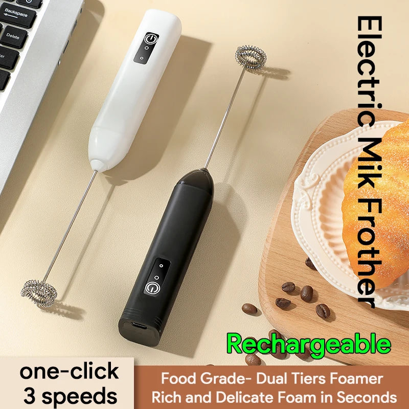Electric Milk Frother – Wireless Handheld Foam Maker for Coffee and Baking