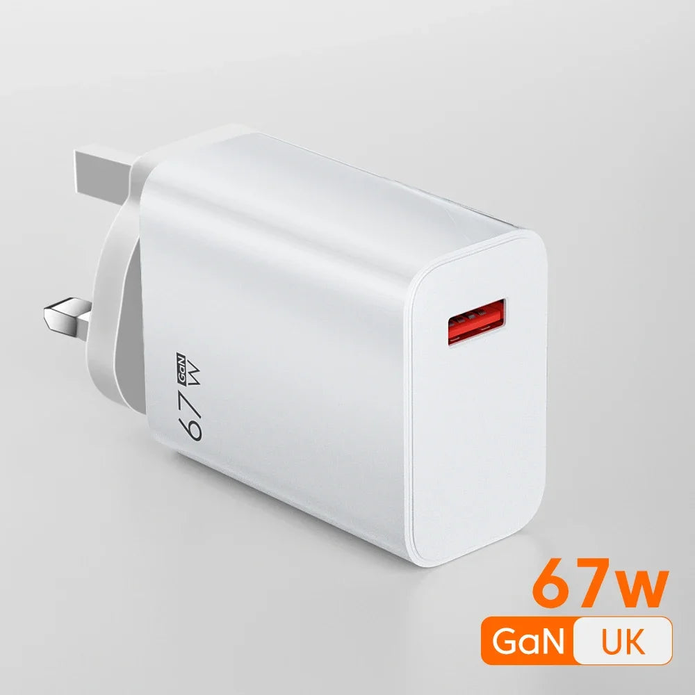 USB-C Fast Charger – 67W High Speed Power Adapter with 6A Cable
