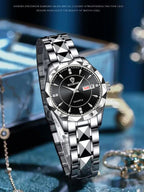 Stainless Steel Quartz Watch – Waterproof Luminous Accessory for Women