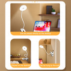 Clip-On LED Desk Lamp – Dimmable Eye-Protection Light for Reading and Study