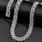 Iced Out Cuban Link Chain – AAA Rhinestone Men's Necklace for Hip Hop Jewelry