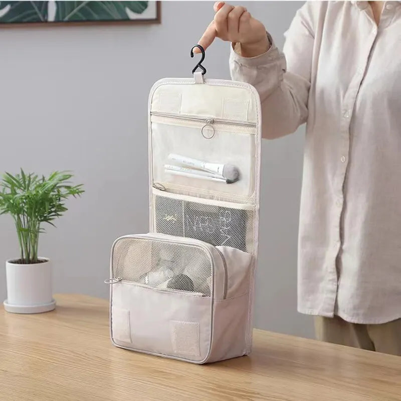 Waterproof Cosmetic Travel Bag – Hanging Toiletry Organizer for Women