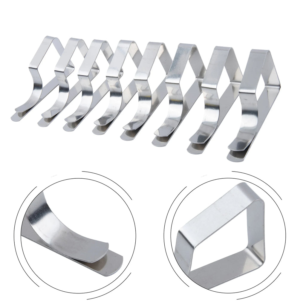 Triangle Tablecloth Clips – Stainless Steel Holders for Party and Picnic