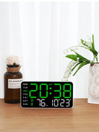 LED Digital Wall Clock – Temperature and Date Display for Home Office