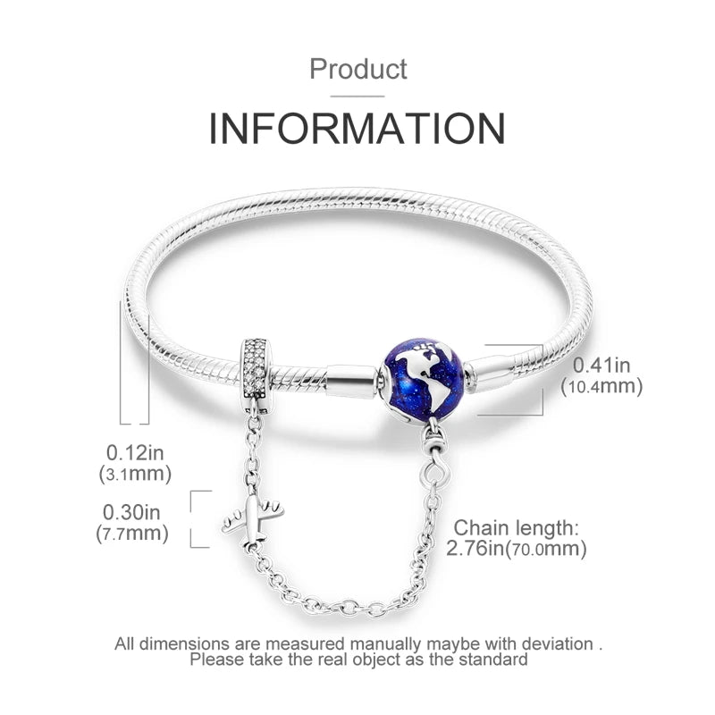 925 Sterling Silver Charm Bracelet – Adjustable Green Zircon for Birthday Gifts