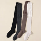 Thigh High Socks – Solid Color Japanese Style for Casual Women Fashion