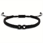 Initial Heart Braided Bracelet – Adjustable A-Z Friendship Jewelry for Gifts