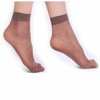 Ultrathin Crystal Nylon Ankle Socks – Sheer Summer Hosiery for Women