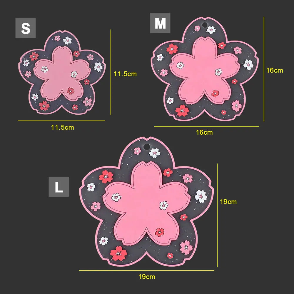 Sakura Daisy Silicone Coaster – Heat Resistant Placemat for Dining Tables