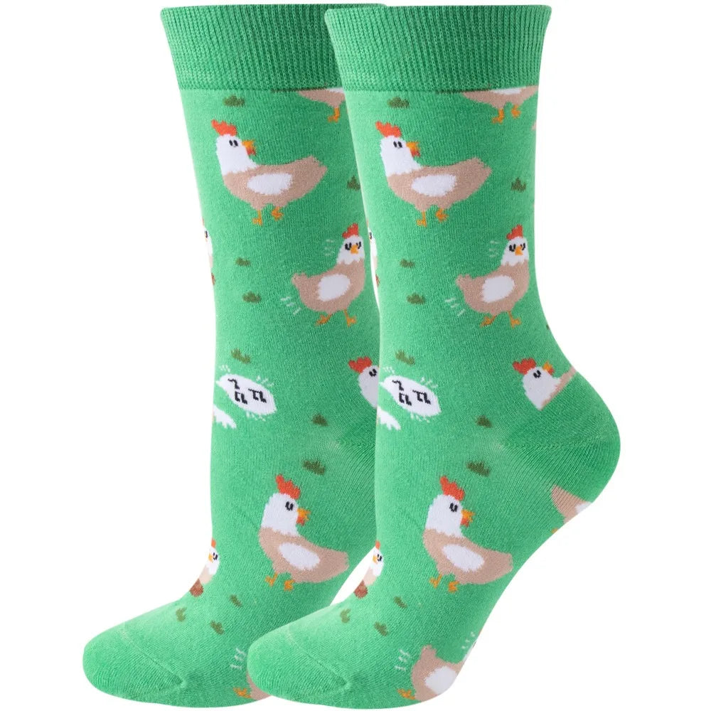 Colorful Cartoon Animal Crew Socks – Fun Harajuku Apparel for Men and Women
