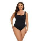 Ribbed Tummy Control Jumpsuit – Open Crotch Shapewear for Daily Compression