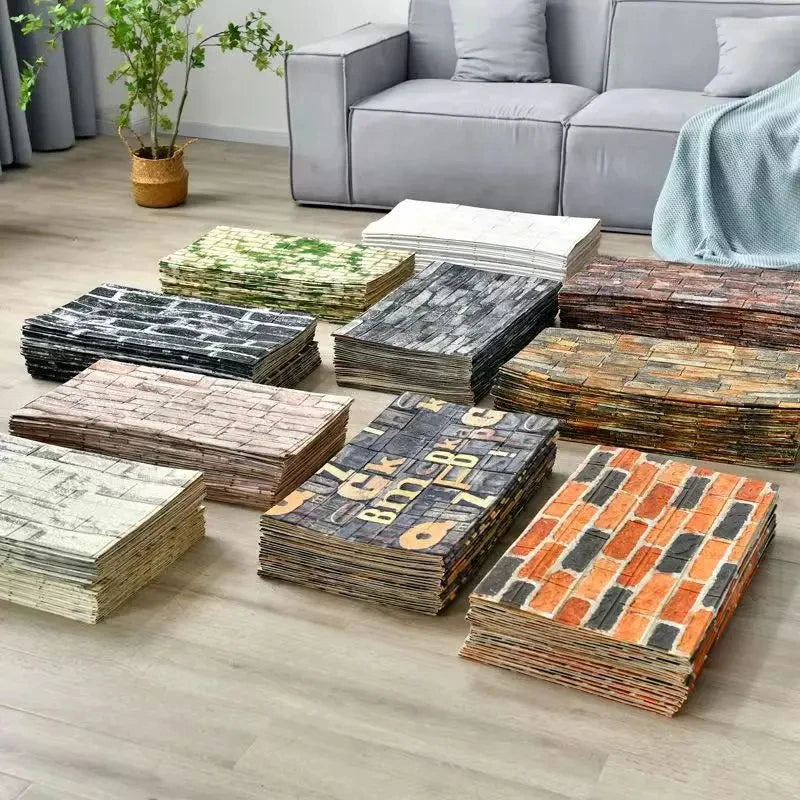 3D Self-Adhesive Brick Wallpaper – Waterproof Peel and Stick for Home Decor