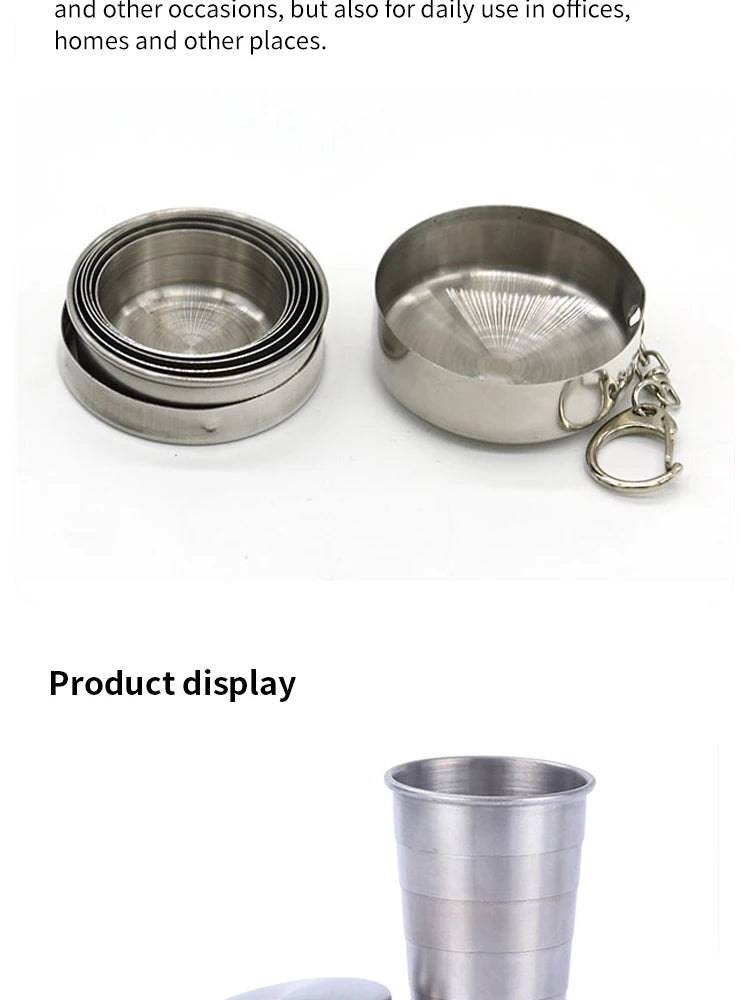 Stainless Steel Telescopic Cup – Portable Folding Drinkware for Camping