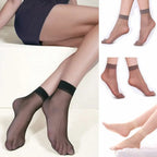 Ultrathin Crystal Nylon Ankle Socks – Sheer Summer Hosiery for Women