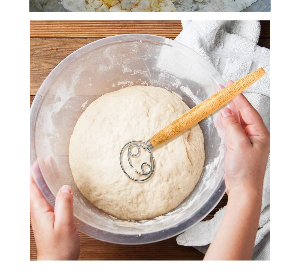Danish Dough Whisk – Stainless Steel Wire Tool for Baking Artisan Bread