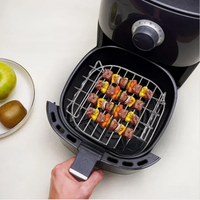 Stainless Steel Air Fryer Rack – Grill Stand with Skewers for Cooking
