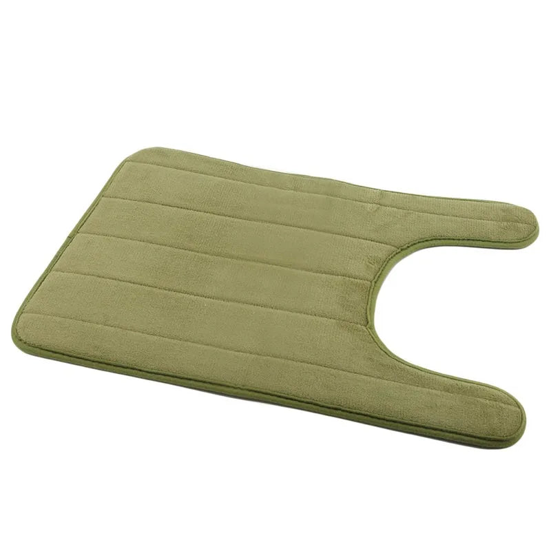 U-Shaped Memory Foam Bath Mat – Absorbent Non-Slip Rug for Bathroom Toilet