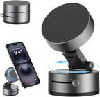 Magnetic Vacuum Phone Mount – Retractable Suction Holder for Car and Gym