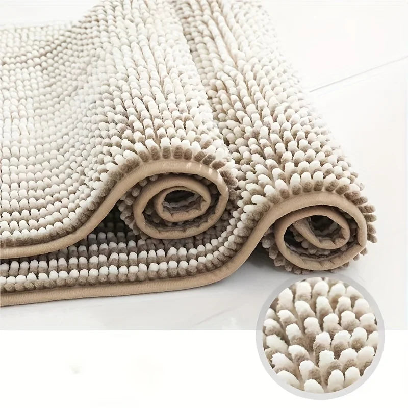 Absorbent Bathroom Rug Set – Non-Slip Fluffy Mats for Home Bath Decor