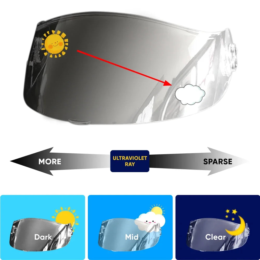Photochromic Helmet Visor – Replacement Shield for Nolan X-Lite Series