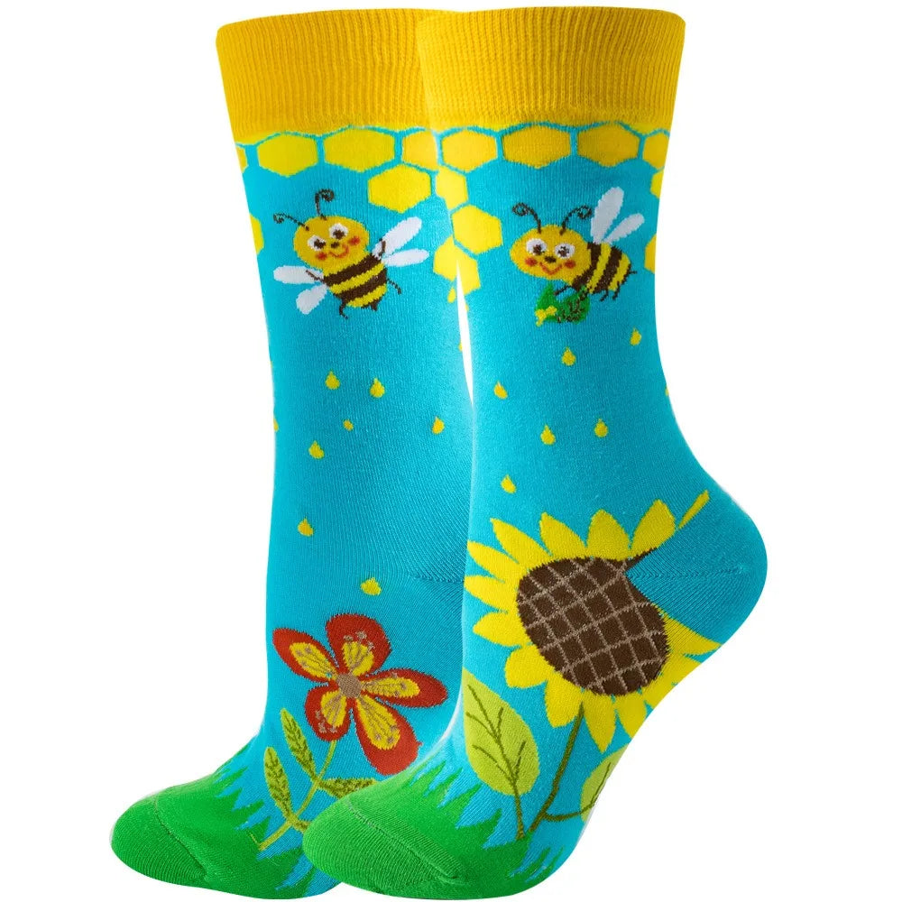 Colorful Cartoon Animal Crew Socks – Fun Harajuku Apparel for Men and Women