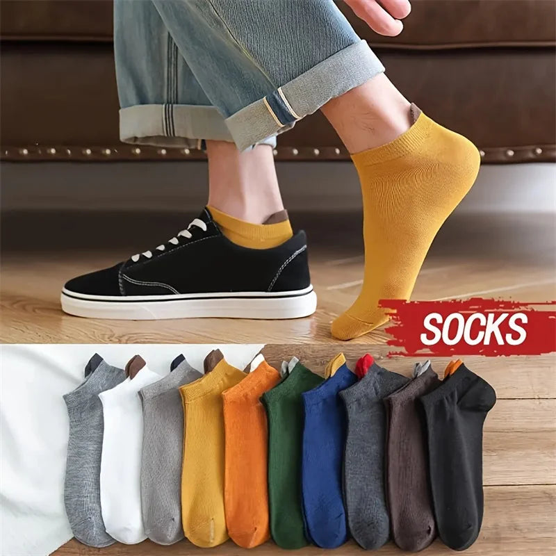 Cartoon Eyes Mesh Ankle Socks – Breathable Embroidered Footwear for Men