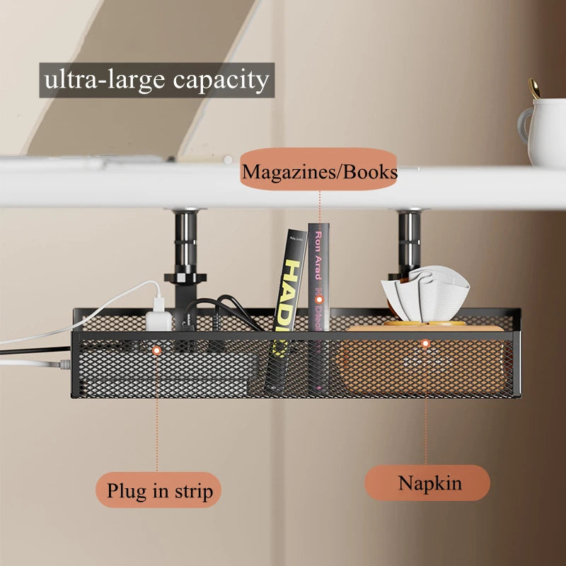 Extendable Metal Cable Tray – Clamp-On Cord Organizer for Office Desk
