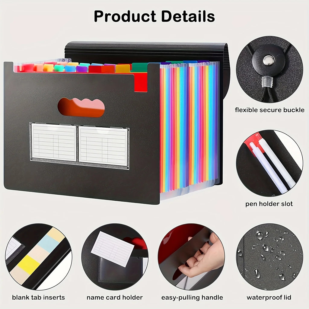 Expandable File Folder – 25 Pocket Accordion Organizer for Documents