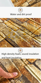 3D Self-Adhesive Brick Wallpaper – Waterproof Peel and Stick for Home Decor