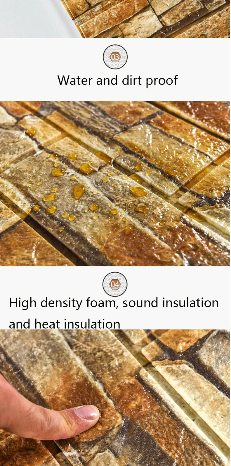 3D Self-Adhesive Brick Wallpaper – Waterproof Peel and Stick for Home Decor
