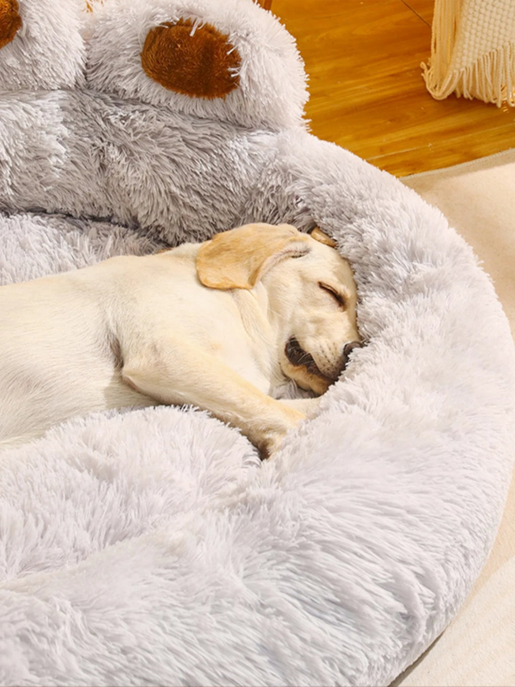Plush Fluffy Pet Bed – Large Soft Cushion for Dogs and Cats