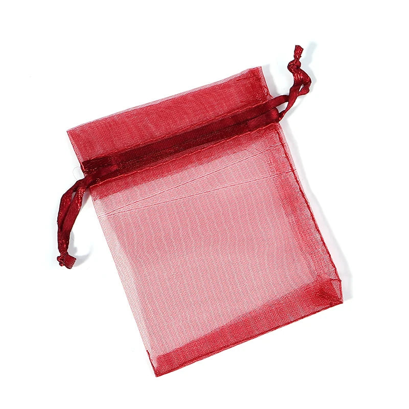 Organza Gauze Gift Bags – Drawstring Jewelry Pouches for Wedding Party Favors