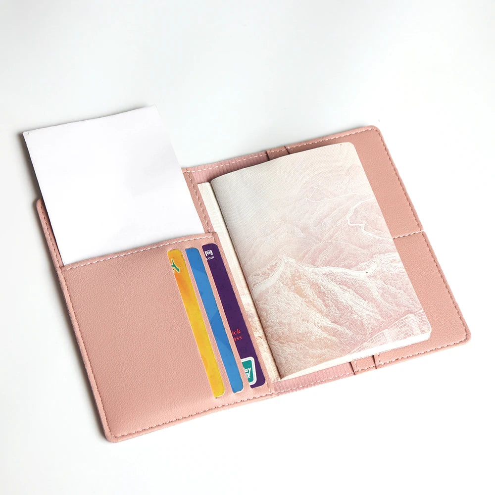 Custom Name Passport Cover Set – Personalized Leather Luggage Tag for Travel