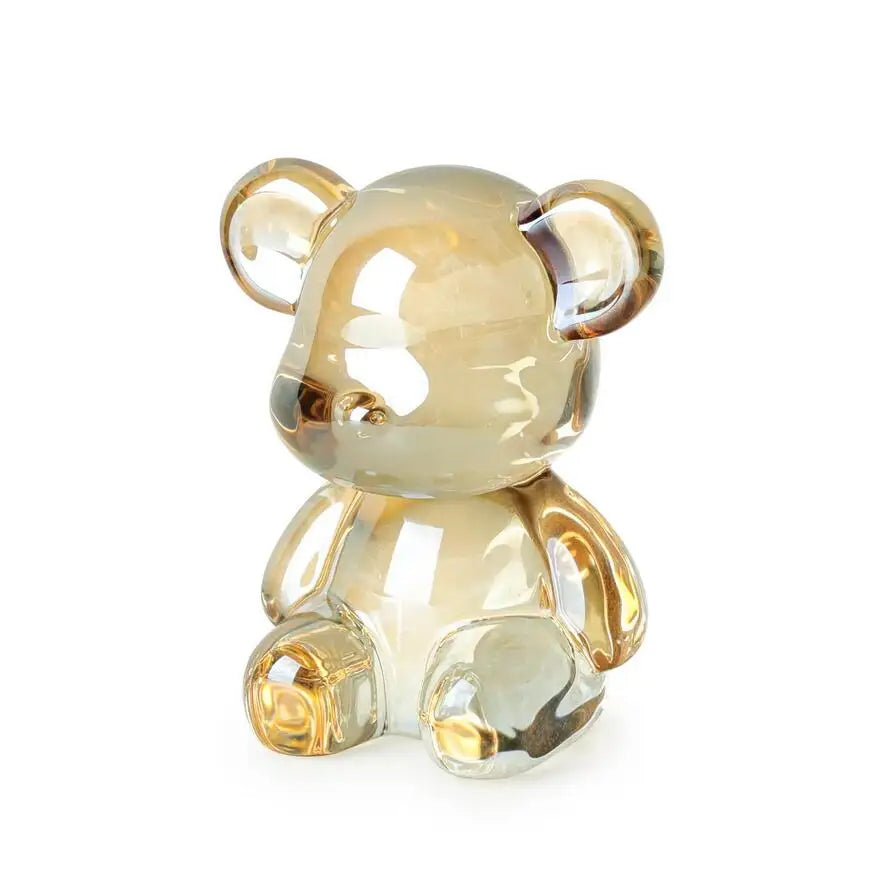 Crystal Bear Figurine – Cute Glass Animal Paperweight for Home Decor Gift