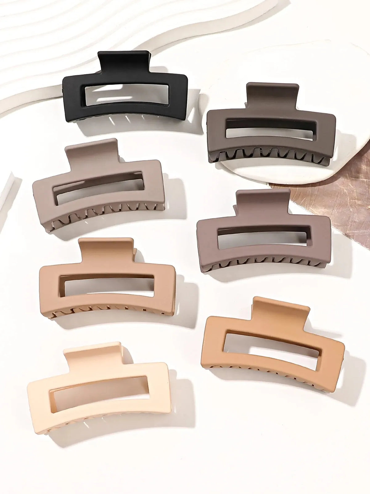 Matte Square Hair Claw Clips – Non-slip 3.4 inch Accessories for Thick Hair