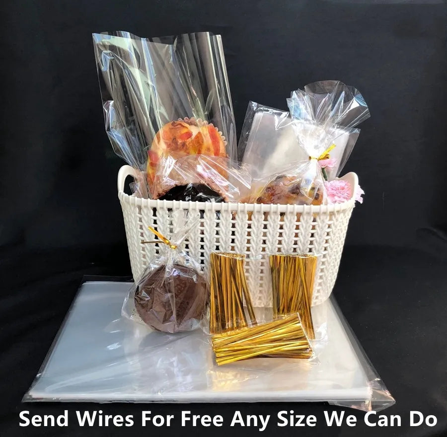 Clear Cellophane Bags – OPP Plastic Flat Pouch for Party Food Packaging