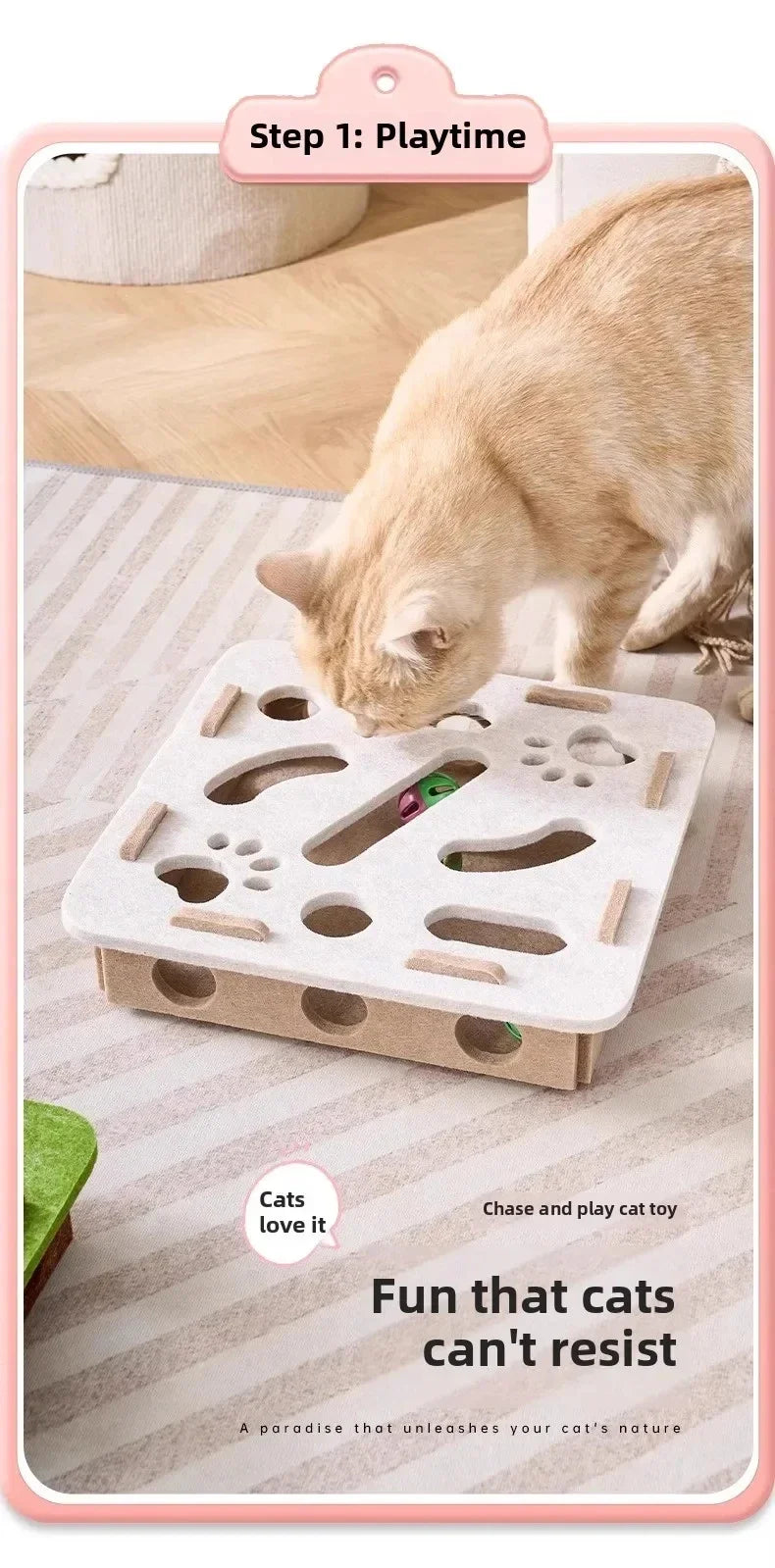 Felt Puzzle Box Toy – Interactive Hunting Exercise for Indoor Cats