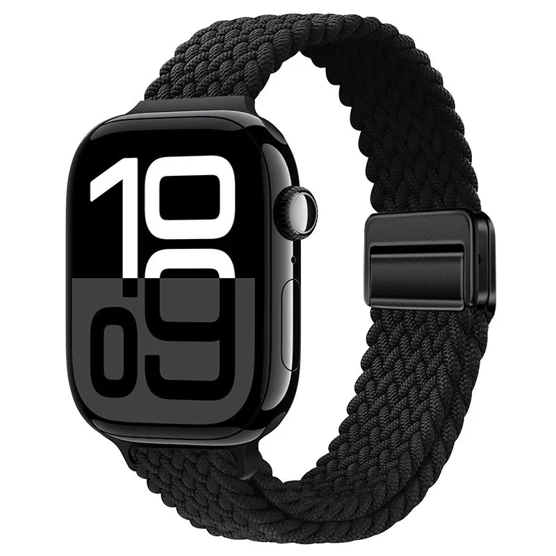 Braided Nylon Loop Watch Band – Magnetic Adjustable Bracelet for Apple iWatch