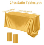 Satin Rectangle Tablecloth – Smooth Solid Color Cover for Wedding Parties