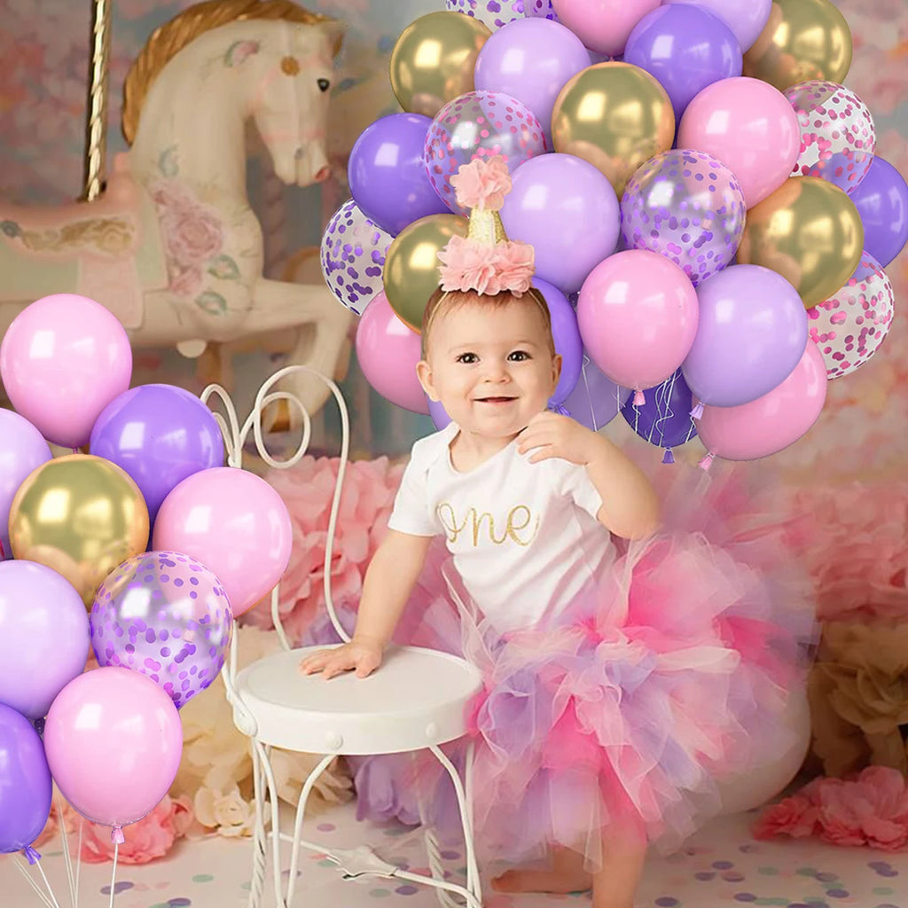 Metallic Pearl and Confetti Balloons – Decorative Latex Set for Party Events